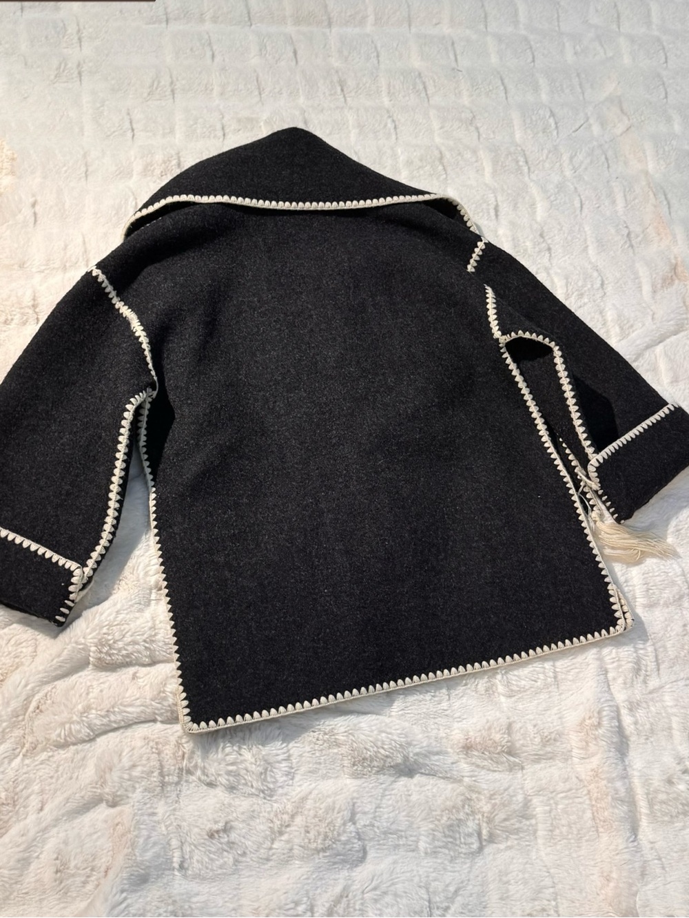 TOTEME Embroidered-Trim Scarf Wool-Blend Jacket - Picture 5 of 8